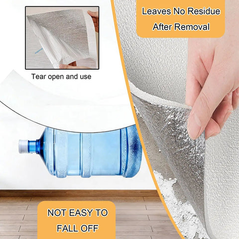Effortless Peel And Stick Wallpaper With Thick Insulated XPE Foam Backing For Instant Room Glow Up And Waterproof Self Adhesive Wall Covering Featuring No Mess Install For Bedroom And Living Room applied with no residue removal
