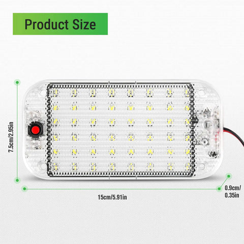 Super Bright LED Dome Light Kit For RV And Car Interior 12V To 85V 800 Lumens Ceiling Lights With On Off Switch 2 Pack size details