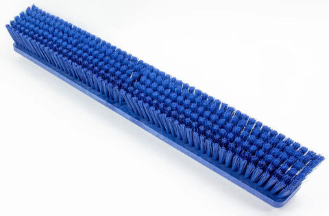 Top Shelf Plastic Push Broom Head Built Tough Heavy Duty Workhorse Combines Soft Medium Stiff Bristles Color Code Tag System Blue