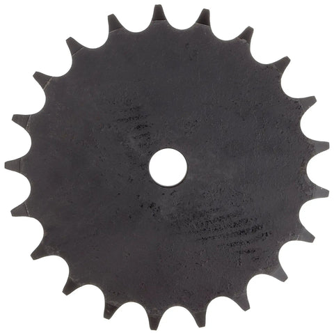 Heavy Duty Roller Chain Sprocket With Type A Hub And Reboreable Core For Rock Solid Power Transfer And Knockout Durability On Single Strand Drives Featuring Forty Eight Teeth On 38.1Mm Pitch - top view of black steel sprocket with 48 teeth.
