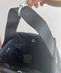 Beefed Up Heavy Duty Chain Container Bag For 2 Ton Manual Hoist, showing nylon fiber handle and interior, black.