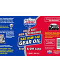 SAE 85W-140 Heavy Duty Gear Oil For Hypoid Gears And Limited Slip Differentials Boosts Low End Torque With Legit Climbing Additives, one quart packaging.
