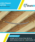 3/4 Inch By 18 Inch Flexible Repair Coupling Hose For Quick Push To Connect Brass Plumbing Fitting installed between joists