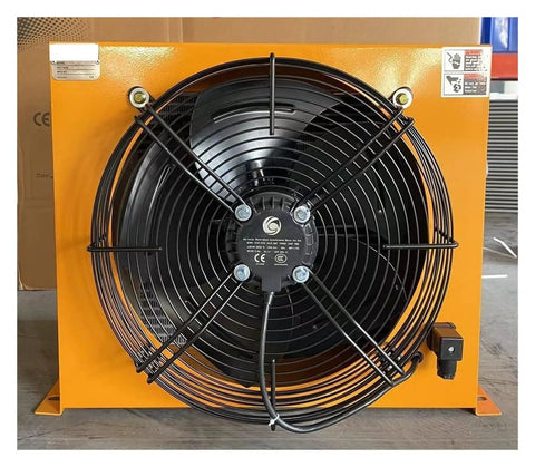 Heavy Duty Aluminum Plate Heat Exchanger For Hydraulic Oil Cooling, 200 Liters Per Minute Flow, Air Oil Cooler With Fan