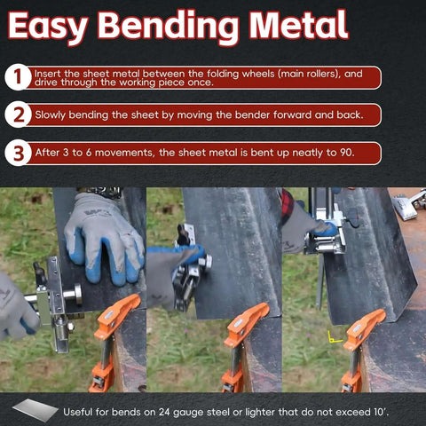 Pro Grade Sheet Metal Bender Tool With Adjustable Bend Height From Three Eighths To Eight Inches Handy DIY Bending Tool In Use