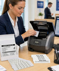 Top Shelf Printer Cleaning Kit For ID Card Printers Packs Four Printhead Swabs Ten Adhesive Cards And Fresh Wipes in use at office