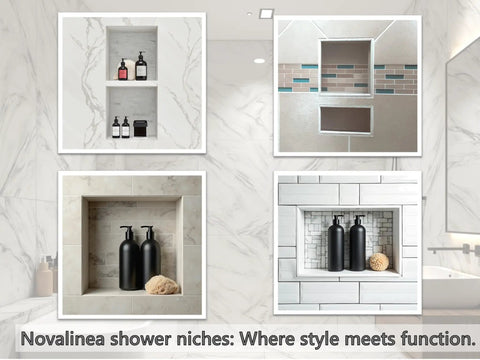 Large Double Shower Niche Recessed Storage Ready To Tile 25In X 17In X 3.75In Dual Shelves Built In Keeps Shampoo Soap And Razors Organized