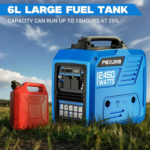2450 Watt Portable Inverter Generator For Home And Outdoor Use Ultra Quiet 120V Gas Powered Generator For Camping