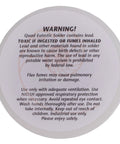 Safety warning label on Quad Eutectic Silver Solder Wire With Rosin Flux One Quarter Pound Roll