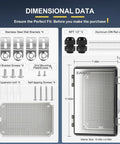 Rugged IP67 Waterproof ABS Plastic Junction Box Electrical Enclosure With Hinged Clear Cover 11.4 x 7.5 x 5.5 Inches