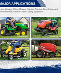 Major applications of 20x8.00-8 Lawn Mower Tires Set Of 2 Tubeless 4 Ply Riding Lawn Tractor Tires with 965 lb capacity