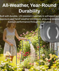 Woman using Battery Powered Wall Mounted Retractable Hose Reel With Automatic Retraction in garden