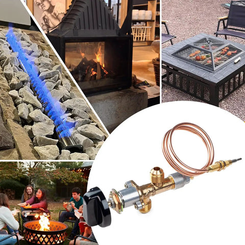 Gas Fire Pit Ignition Kit With Flame Failure Safety Valve Push Button Ignition No Fuss Brass Burner Control Valve Set