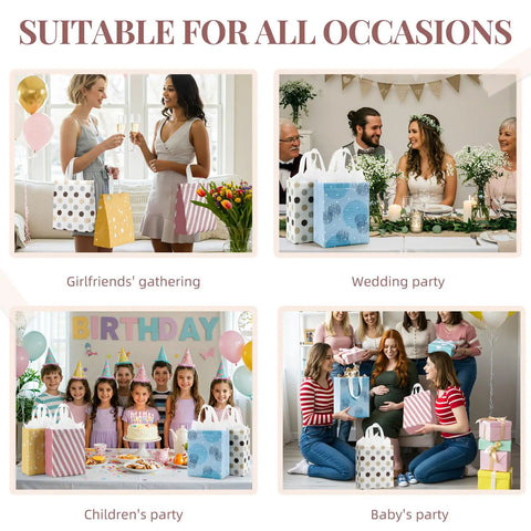 10 Inch Gift Bag Set 4 Pack With Tissue Paper Cards Envelopes And Handles Reusable Non Woven Gift Bags for parties