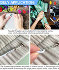 All In One Sewing Needle Threader Kit 19 In 1 With Handy Storage Case application for embroidery and threading drawstrings.