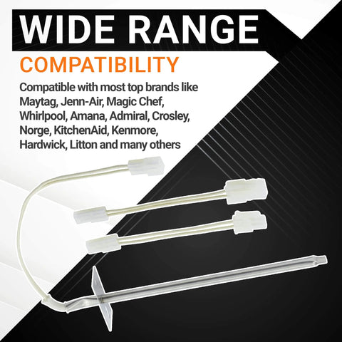 Oven temperature sensor kit with three white-lead cables, inline connectors, and a metal probe