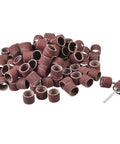 320 Grit Sanding Sleeves Set With One Hundred Pieces Of Half Inch Sleeves And Two Drum Mandrels For Rotary Tools Durable Aluminum Oxide Grain