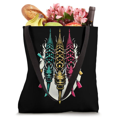 Dragon Boat Paddler Tote Bag For Dragonboating Enthusiasts And Team Members Paddling Gear, filled with groceries, festival use