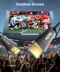Fiber Optic HDMI Cable 60ft For Dope 4K At 60Hz 18Gbps High Speed with outdoor screen showing football game