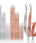 18 Piece Ground Strap Kit For Cars With 10 15 And 20 Inch Cables Braided Copper Tinned Copper Engine Grounding Cables Ring Terminals