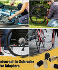 4 Pack Brass Presta To Schrader Valve Adapters For Bikes, E-Bikes, And E-Scooters with inflating bike tires using pumps