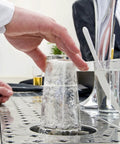 Slick No Sweat Portable Pitcher Rinser For Home Bars And Restaurants Heavy Duty Stainless Steel Splash Cup Washer with glass.
