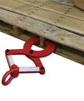Steel Single Scissor Pallet Puller With 5 Inch Jaw Opening And 6000 Lb Capacity, Red Heavy Duty Pallet Tugger For Smooth Truck Floor Loading And Unloading under wooden pallet