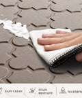 Close-up of Anti Fatigue Kitchen Mat Cushioned Comfort Floor Mat 2 Pack Water Resistant Non Slip Ergonomic Standing Rug in use
