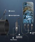 1920P HD Endoscope Camera With Light And 8 Adjustable LEDs, SemiRigid Snake Borescope For Tight Spaces, 16.4ft Cable, 7.9mm Probe, 2.0MP Clear Video For iOS And Android, Lightning port
