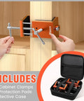 Two Pack Cabinet Clamps for Face Frame Alignment Tool Built From Anodized Aluminum Alloy Professional Grade Installation Clamps for Woodworking and DIY Projects Adjustable Jaw Width From 2 Inches to 4-3/8 Inches Rust Resistant in use and stored in case
