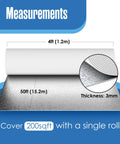 Top Shelf White Foam Insulation Roll With Super Reflective Radiant Barrier Coating For Pole Barn Garage Shed Attic Roofing Ninety Five Percent Heat Reflection Heavy Duty Thermal Management Forty Eight Inches Wide Fifty Feet Long Real Deal, showing 4ft by 50ft dimensions.
