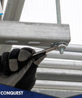 Hot Dip Galvanized Five Eighths Inch 11 UNC Coarse Threaded Rod 36 Inch Six Pack With Nuts And Washers Tough As Nails Carbon Steel Construction For Heavy Duty Automotive And Construction Projects being installed in metal framework