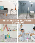 Multiple room settings with No Fuss Peel And Stick Wood Grain Vinyl Floor Tiles 12 By 12 Inch 48 Pack Waterproof Self Adhesive Flooring