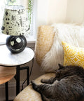 Nightmare Before Christmas Jack Skellington Table Lamp LED Light For Bedroom And Living Room on marble table near cat