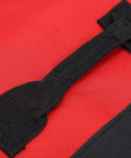 Close-up of handle on Portable Canvas Knife Roll With 20 Slots For Chefs And Home Cooks Heavy Duty Double Stitching Lightweight Travel Cutlery Bag