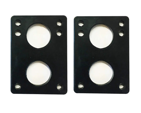 12mm Longboard And Skateboard Riser Pads In Black With 1.5 Inch Hardware Screws Includes Two Riser Pads And Eight Screws Soft Rubber Cushioned Spacers For Smoother Ride And Better Clearance