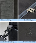 Underseat Personal Item Duffel Bag 18x14x8 Foldable Carry On For Air Travel 25L With Wet Pocket showing zippers and strap details