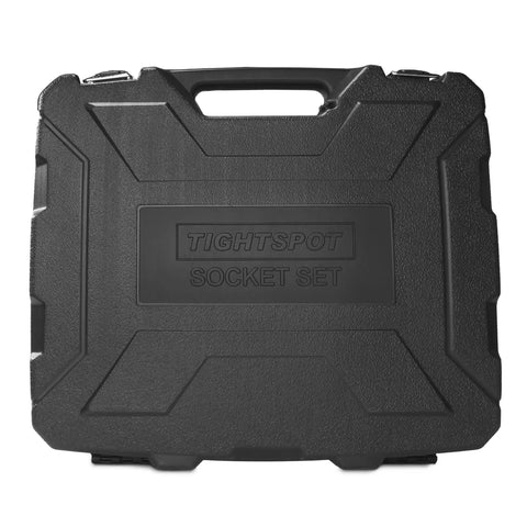 Black case for One Quarter Inch Drive Socket Master Set With Eighty Piece SAE And Metric From Three Sixteenths Inch To Nine Sixteenths Inch