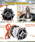 Street-Ready Electric Tricycle Motor Kit With Controller 48V 60V 72V Brushless Differential, 3000RPM 5-Hole 16-Tooth, 550W-2000W, Fits Tricycles And Four-Wheelers, Durable Aluminum Shell, Easy Retrofit For Smooth Rides; aluminum alloy casing, 16-tooth shaft