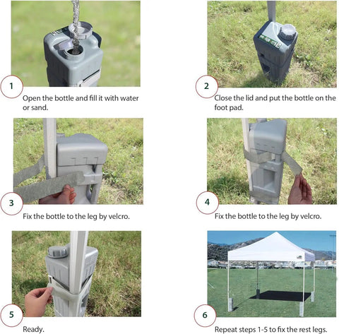 4 Pack Universal Upgraded Canopy Weights For Pop Up Tents Gazebos And Shelters With Easy Wrap Around Hook And Loop Installation
