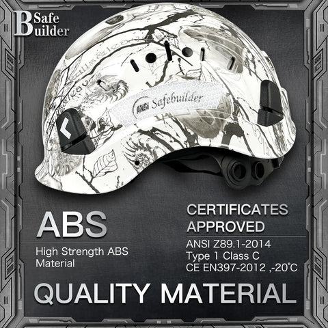 Construction Safety Helmet ABS Hard Hat With Adjustable Ventilation And 6 Point Suspension, Y-Type Chinstrap, close-up view