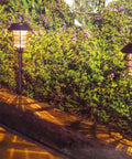 Solar LED Pathway Lights 8 Pack With Automatic Operation No Wiring No Fuss Easy Install Ni MH 10 Lumens Per Light Warm Glow illuminating garden path