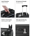 Travel Ready 20 Inch Carry On Luggage 22x14x9 Expandable Hard Shell Suitcase With Spinner Wheels Airline Approved Charcoal Metallic