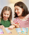 Mother and daughter using Multiplication Flash Cards 0-12 Set With 15 Double Sided Cards Dry Erase Markers at home.
