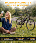 Electric Bike For Adults And Teens Foldable 14 Inch Commuter Ebike And 26 Inch Mountain Bike with rider in park setting