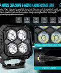 LED Pod Light Kit Two Pack 2.8 Inch 20W Square Offroad Lights with honeycomb lens and spot reflector design.