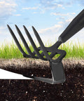2 In 1 Garden Hoe Tool With Adjustable Length From 37 To 72 Inches for weeding and raking with durable rust proof blade