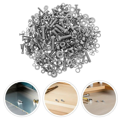 VICASKY 108 Piece Stainless Steel Screw Nut Set M2 To M5 assorted hex bolts, washers, and fasteners for mechanical projects.
