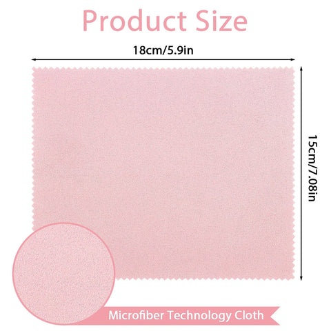 Andibro pink microfibre glasses cleaning cloths, 10-pack, 18×15 cm, lens and screen cleaner