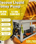 Viscous Liquid Transfer Pump For Food Grade Honey And Thick Fluids, Workhorse Gear Pump With CAM Rotor, 6 To 10 L/Min Flow, Handles 800-4000 cP, Efficient Transfer, Up To 8 Kg/Min Honey, Durable, Easy Clean, Industrial-Grade stainless steel pump with control panel